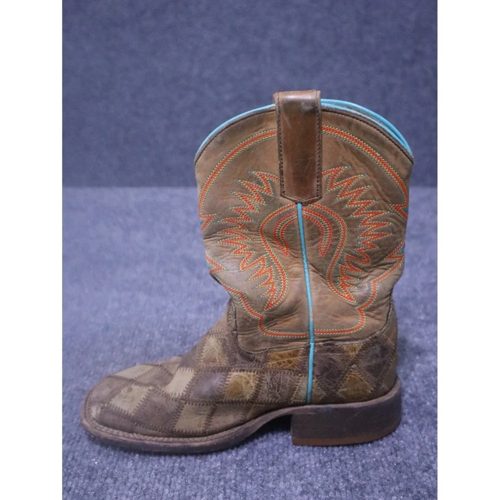 Horse Power Boots Anderson Bean Kids 13‎  Patchwork Leather HP 1053 Square Toe